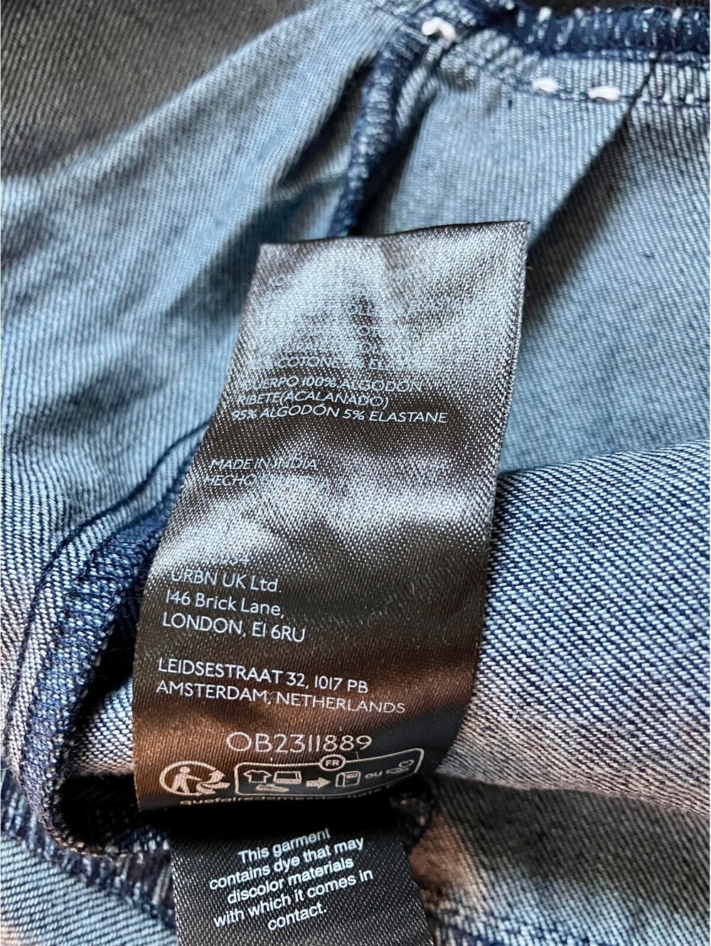 NWT Pilcro Anthropologie Dark Denim Circle Mini Skirt Striped Tie Sporty Prep L - Picture 9 of 11